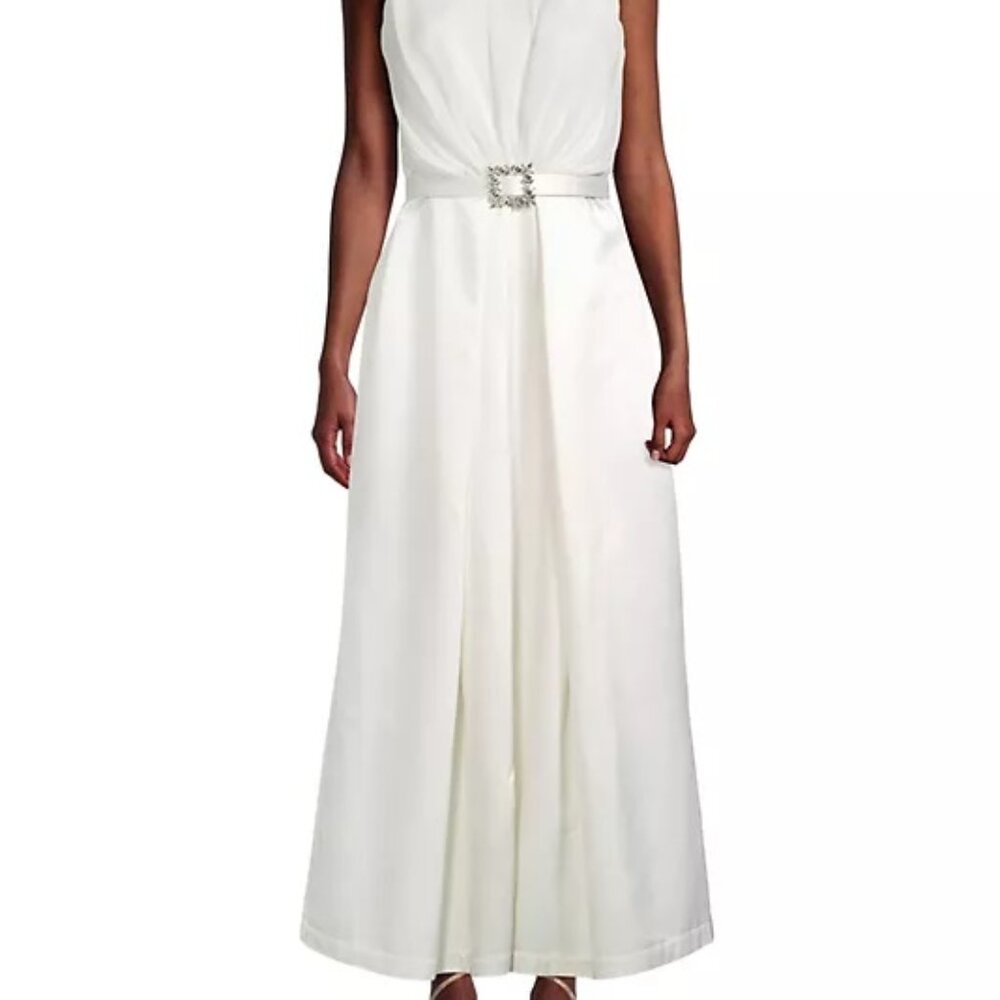 NWT Frances Valentine Crysanthemum sleeveless A-line maxi dress & flower pin